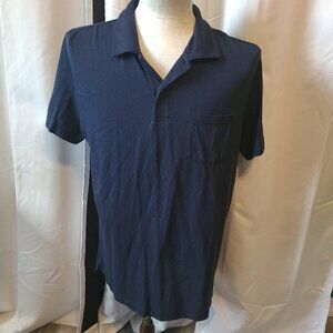Men's Mack Weldon Polo shirt Breathable XL - Navy blue Partial button front S/S